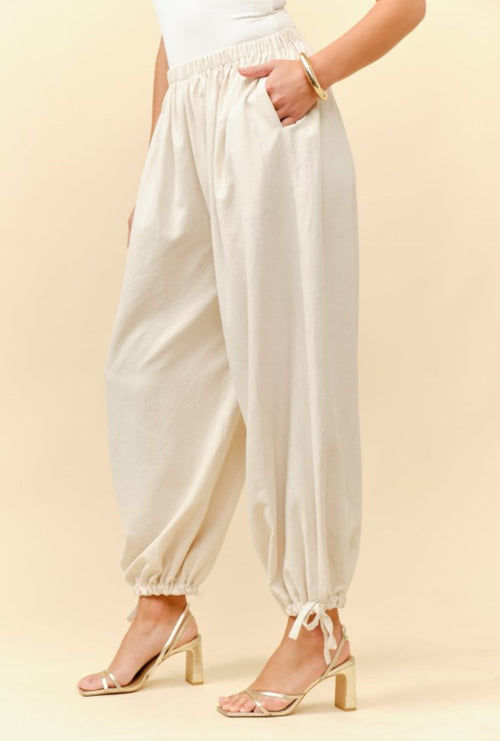 Faux Suede Elastic Waist Pants