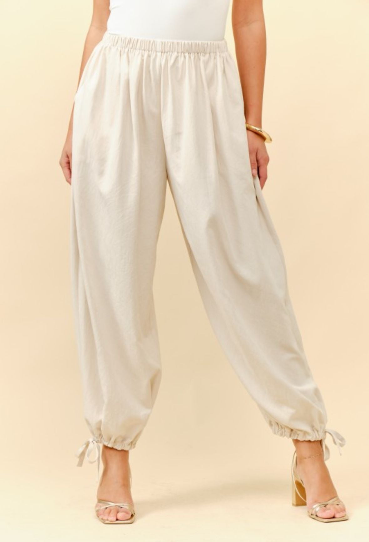 Faux Suede Elastic Waist Pants